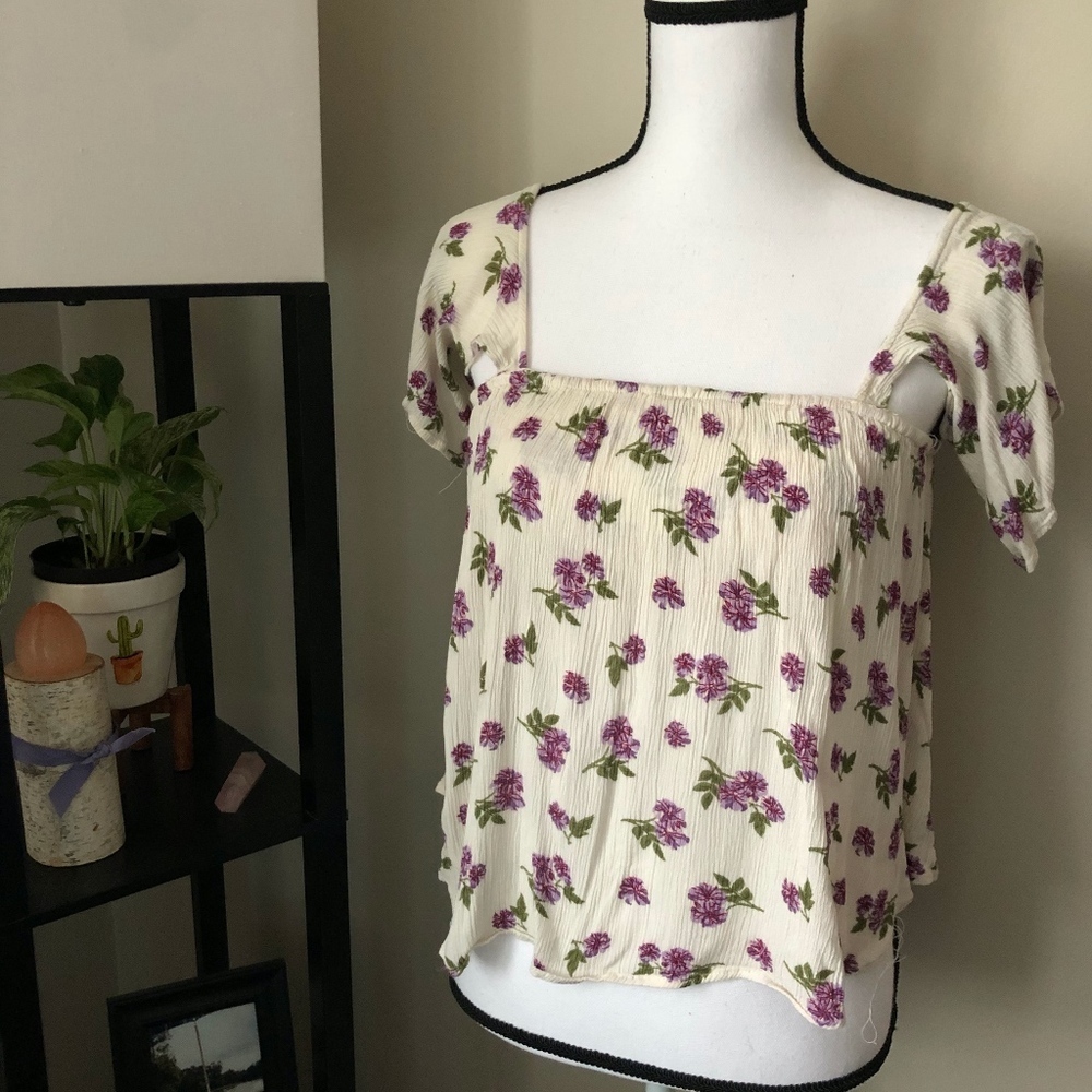 Purple Floral Women's Blouse